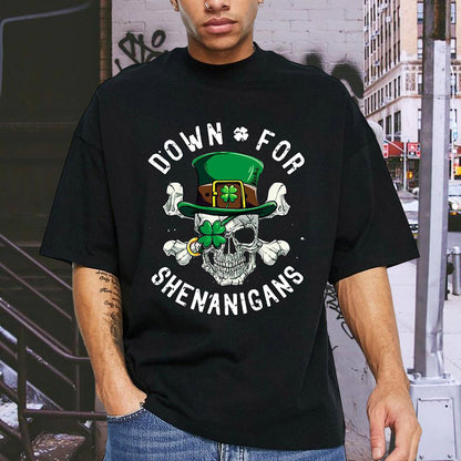 Playful Irish Shenanigan Skull St. Paddy's Shirt Big & Tall