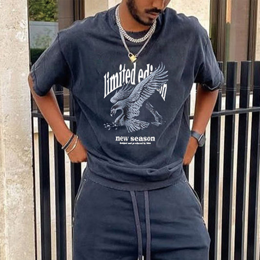 Eagle Graphic Print Men's Short Sleeve T-Shirt