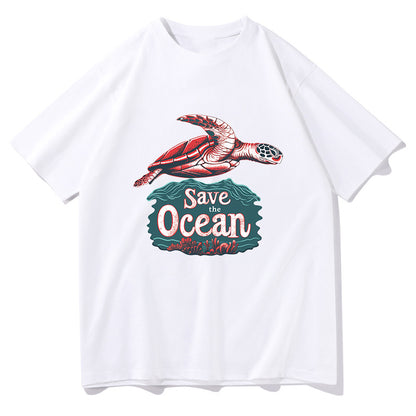 Men's Sea Turtle Print Oversized T-shirt