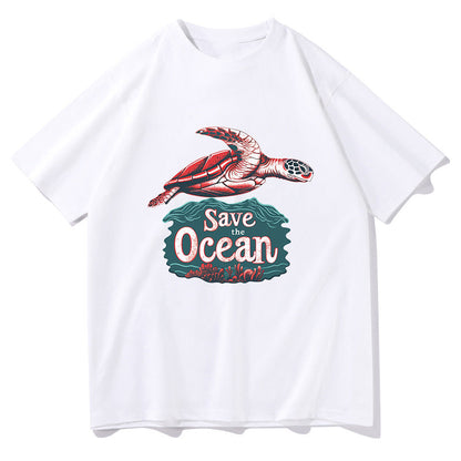 Men's Sea Turtle Print Oversized T-shirt Big & Tall