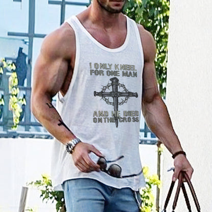 Men's Streetwear Cross Print Tank Top-A