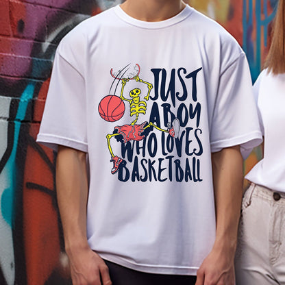 Basketball Enthusiast Sporty Skeleton Tee Big & Tall