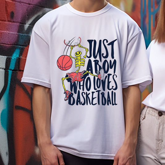 Basketball Enthusiast Sporty Skeleton Tee Big & Tall
