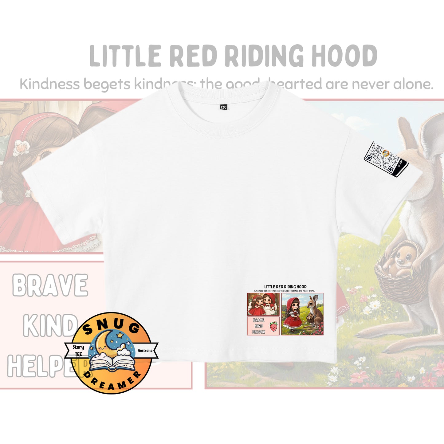 Retold Little Red Riding Hood with QR Code Girls Story Shirt