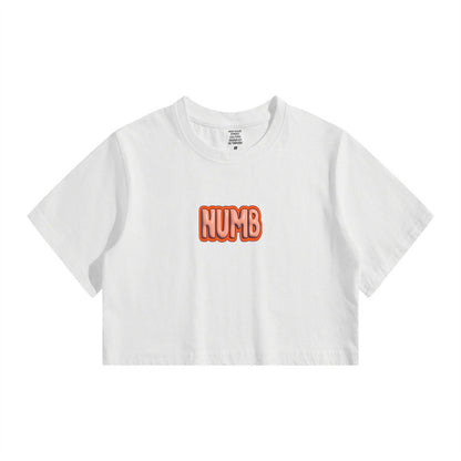 NUMB Letter Print Lady's Crop Tee