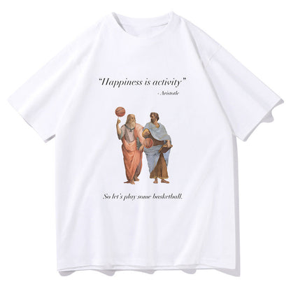 Funny Aristotelian Quote Retro Basketball Short Sleeve Big & Tall T-Shirt