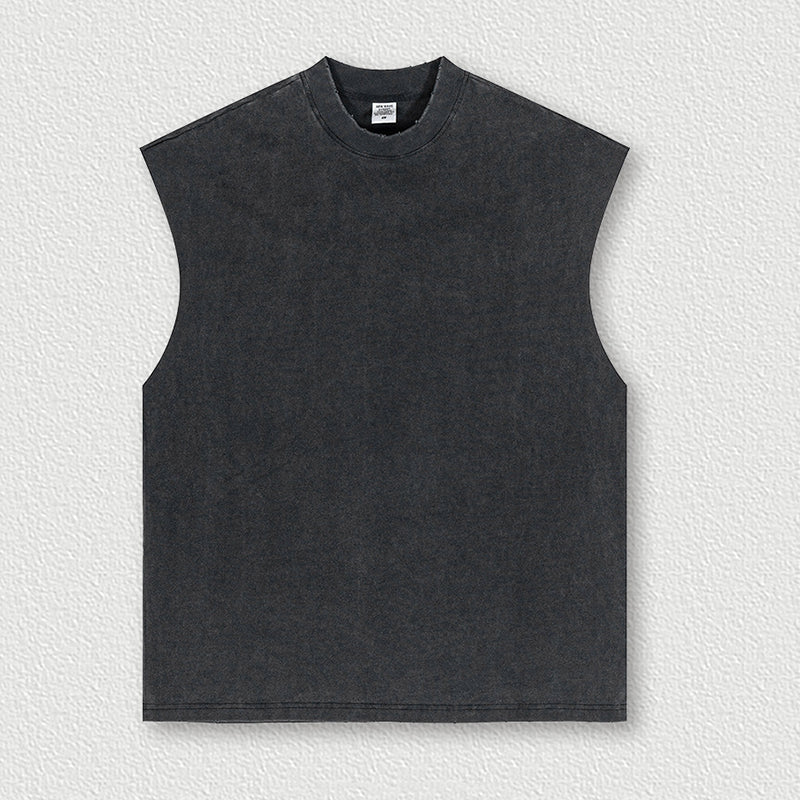 Heavyweight Distressed Washed Sleeveless Tank