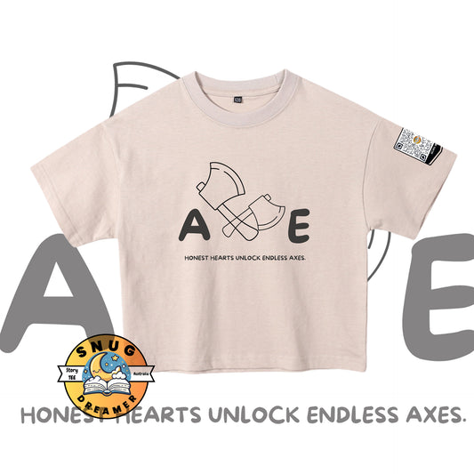 Tommy and His Axe QR Code Storytelling Tee - Honest Hero Tee for Boys & Girls
