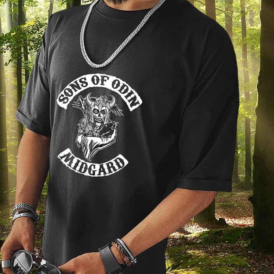 Epic Norse Mythology MIDGARD and Sons of Odin Printed Tee Big & Tall