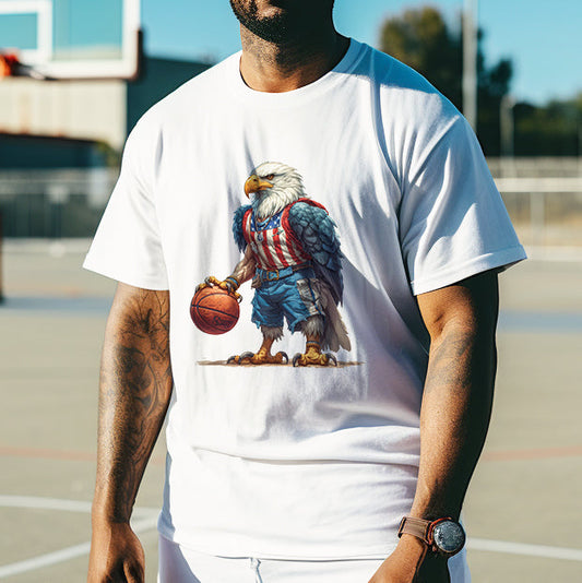 American Pride Bald Eagle Basketball Player Big & Tall Tee