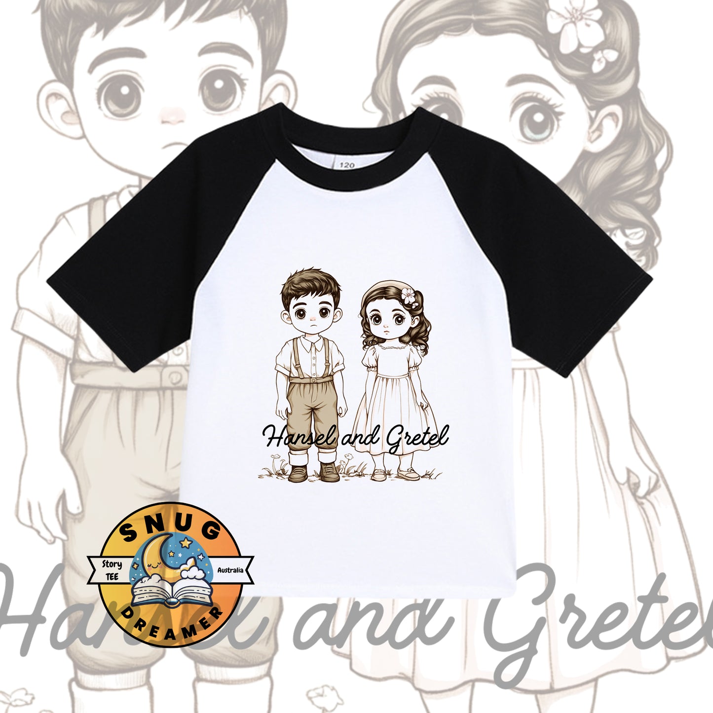 Hansel and Gretel Print QR Code Kids Storytelling T-Shirt