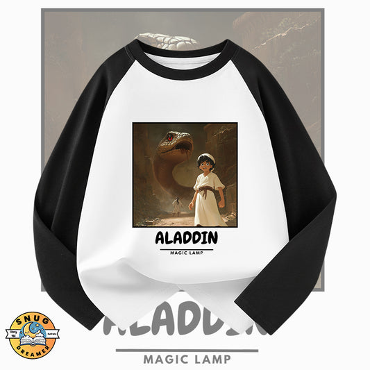 Aladdin Magic Lamp Raglan QR Code Story Tee for Kids
