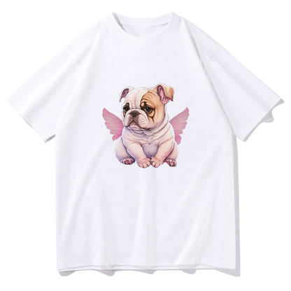 Chubby Butterfly Funny Bulldog Print Lady's Tee