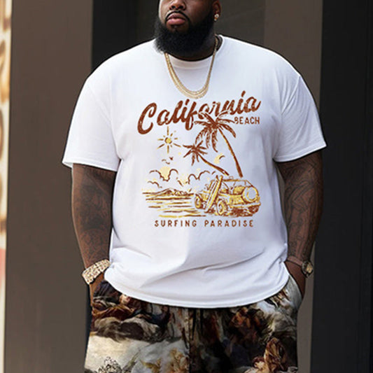 California Surfing Paradise Printed Men's T-Shirt Big & Tall