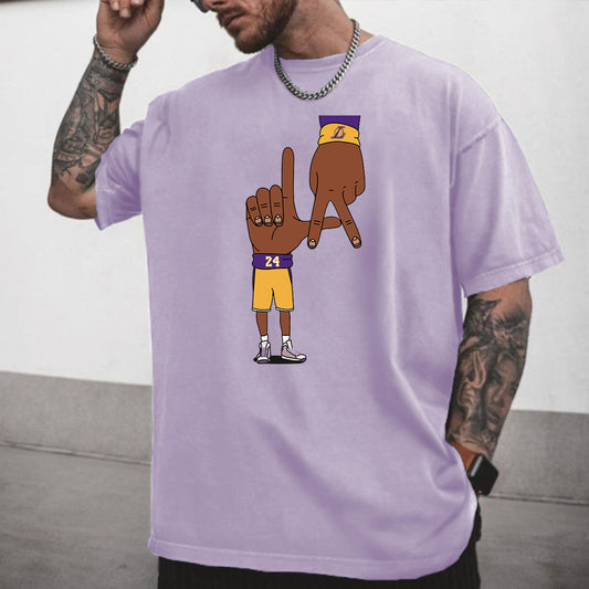 Basketball Lovers Fan Tee Funny Print Men's Casual T-Shirt