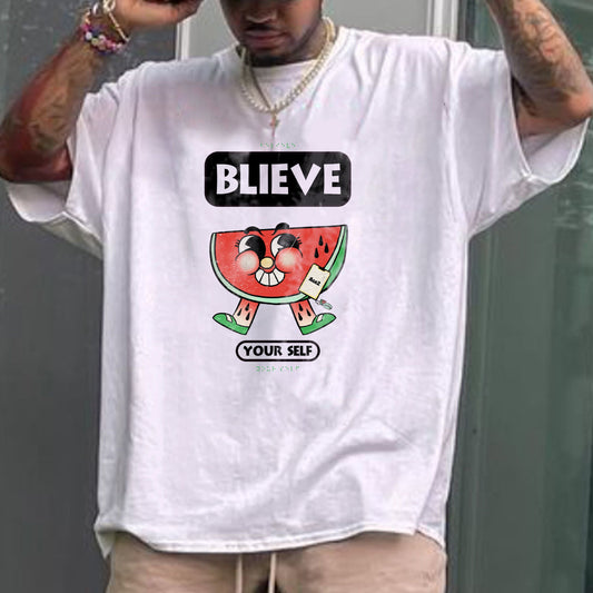 Positve Vibes Cute Watermelon Men’s T-shirts Big & Tall