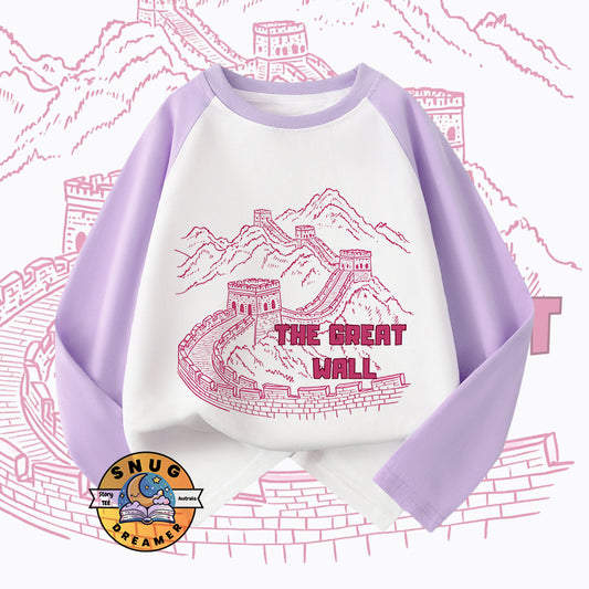 The Great Wall Print with QR Code Kids Story Tee
