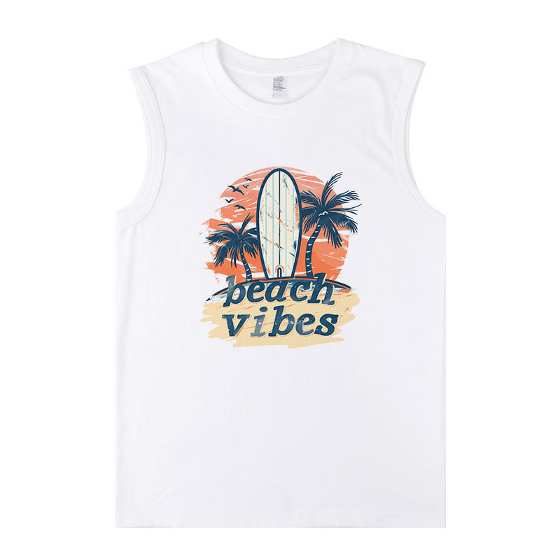 Beach Vibes Surf Lovers Men's Fashion Tank Top