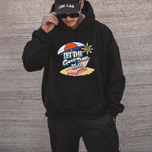 Let The Good Times Roll Beach Vibes Men's Fleeced Hoodie