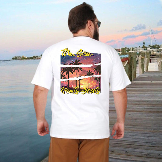 Beach Vibes Palm Printed Men's T-shirt Big & Tall
