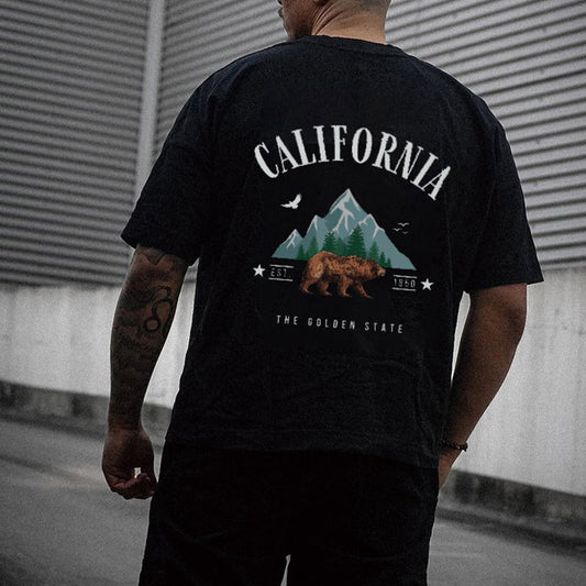 California Letters Graphic Print Men's T-Shirt Big & Tall