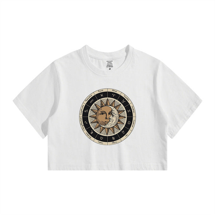 Zodiac Astrology Circle Lady's Crop Tee