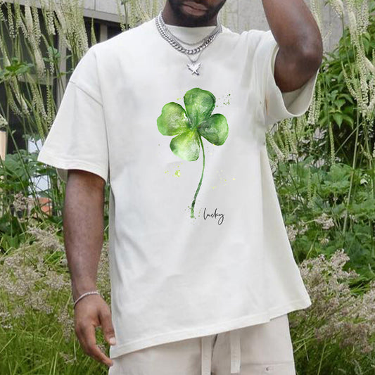 Watercolor Clover Men's Lucky Charm T-shirt