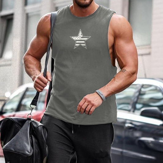 Five-Pointed Star of American Flag Men's Fashion Tank Tops