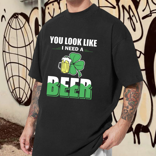 Thirsty Clover Lucky Beer Playful Irish T-Shirt Big & Tall