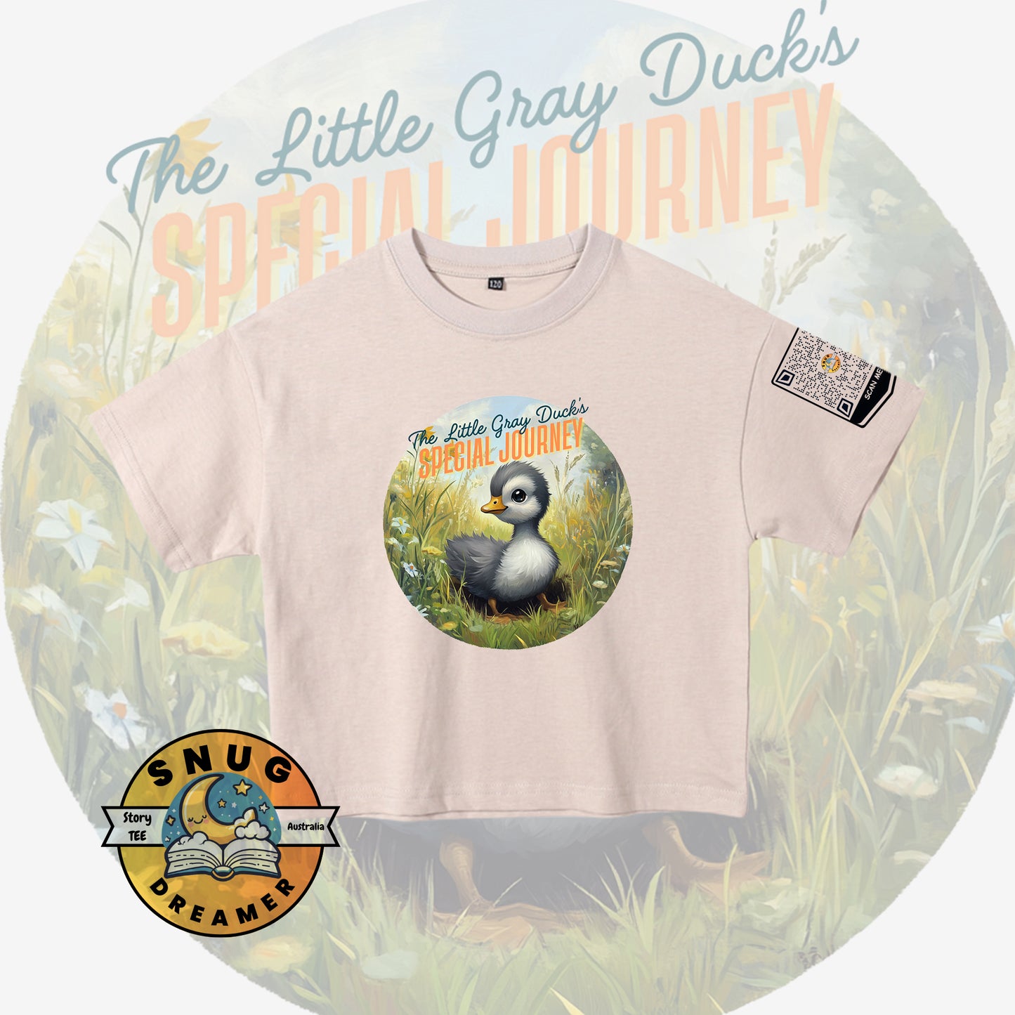 The Little Gray Duck Print Kids QR Code Story Tee