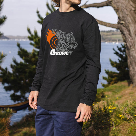 Tiger Graphics Casual Men's Long Sleeve T-shirt-B