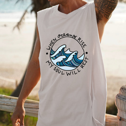 When Oceans Rise My Soul Will Rest Men's Tank Top-B