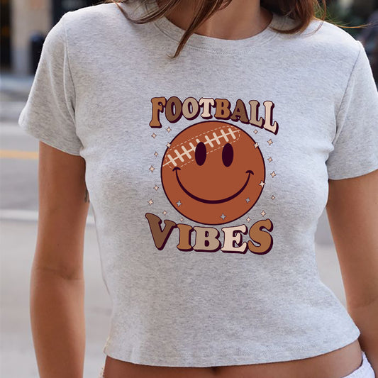Football Vibes Ladies Crop Tee