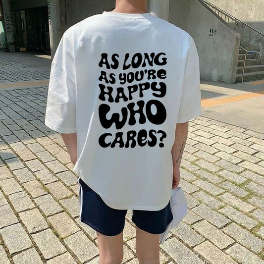 Letter Print Men's Cotton Tee