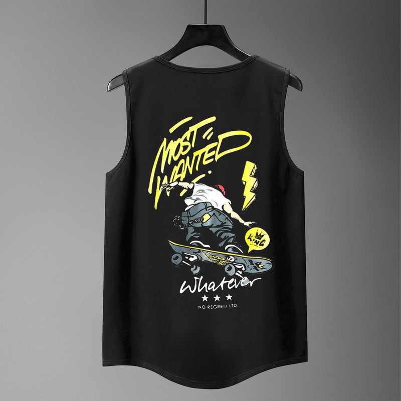 Men's Skateboard Print Vest Big & Tall Guys Tank Top