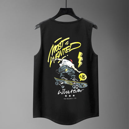 Men's Skateboard Print Vest Big & Tall Guys Tank Top