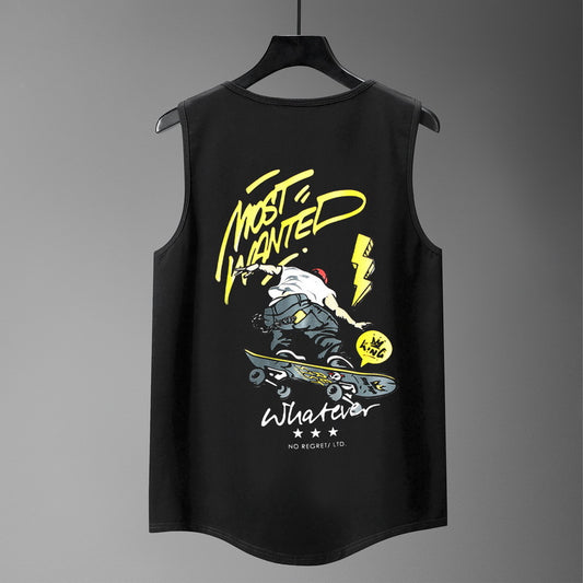 Men's Skateboard Print Vest Big & Tall Guys Tank Top