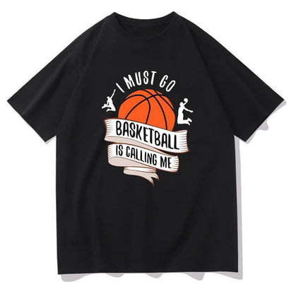 Baketball Lovers Hoops Calling Men's Black Big & Tall T-shirt