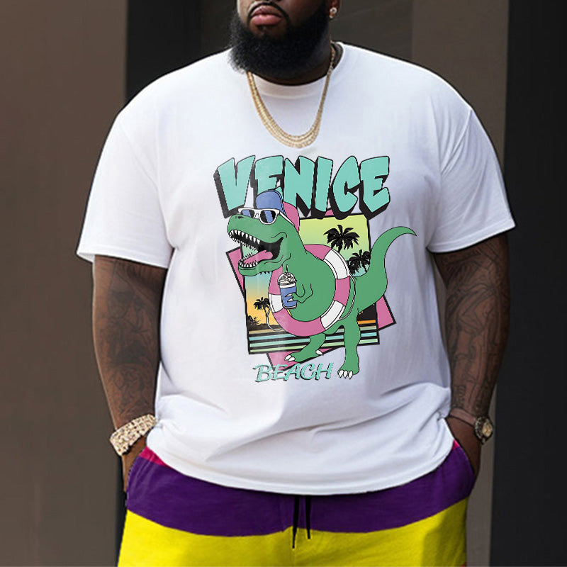 Venice Beach Dinosaur Print Summer Vibe T-shirt