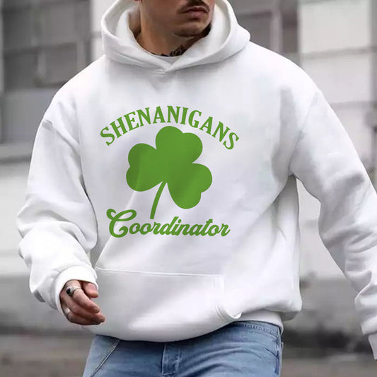 Shenanigans Coordinator Men's Shamrock Print Fleece Hoodies