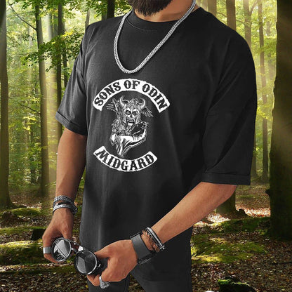 Epic Norse Mythology MIDGARD and Sons of Odin Printed Tee Big & Tall