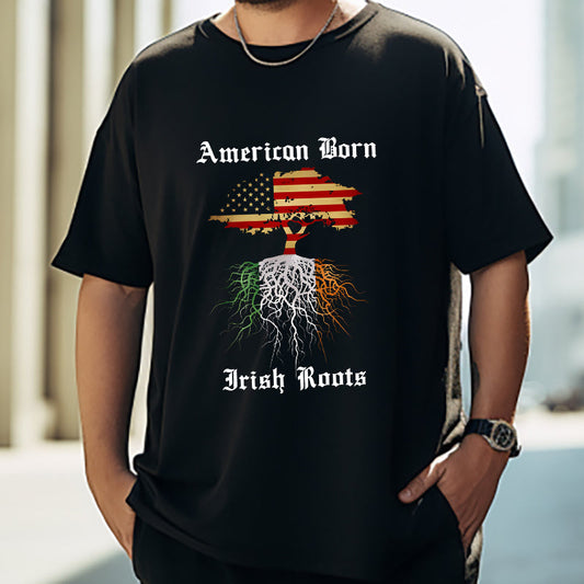 American Born Irish Roots Pride Bicultural Tee Big & Tall