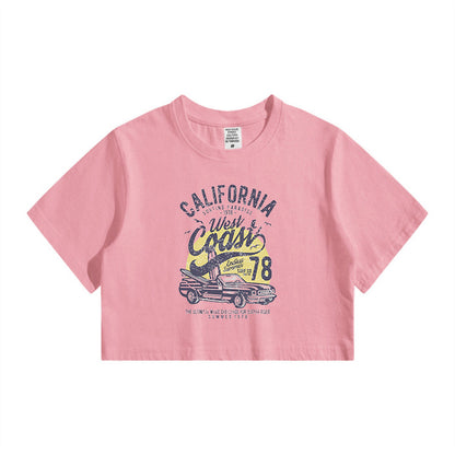 California Surf Print Lady's Crop Tee