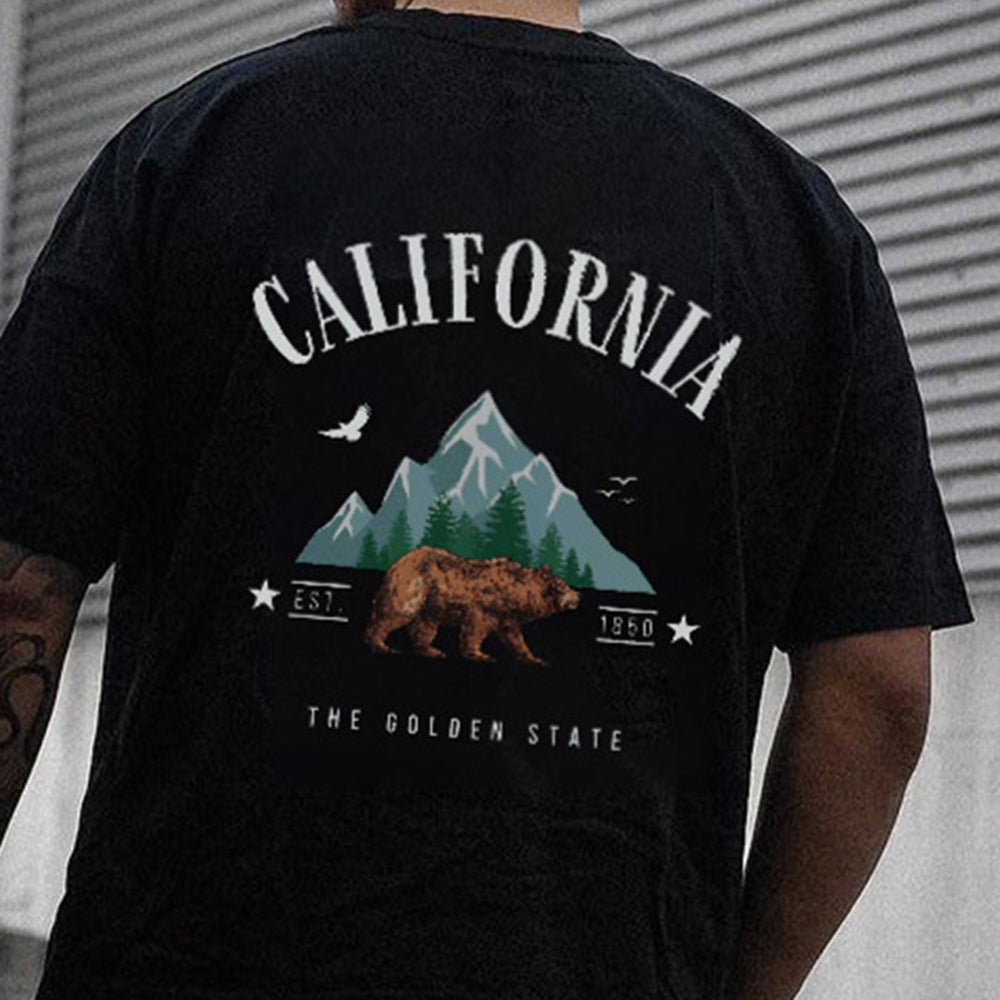 California Letters Graphic Print Men's T-Shirt Big & Tall