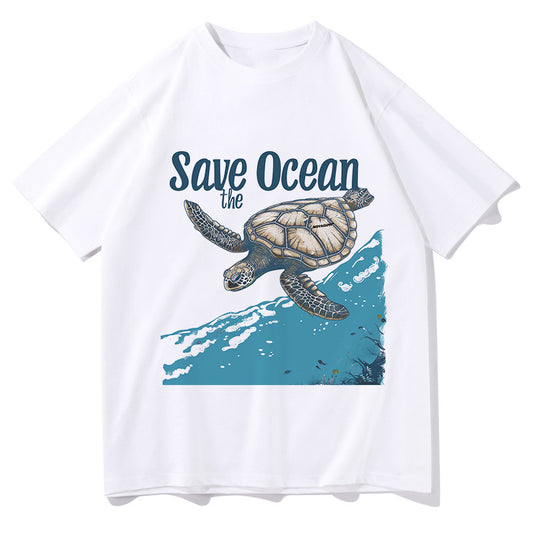 Sea Turtle Print Women's Short Sleeve Tee