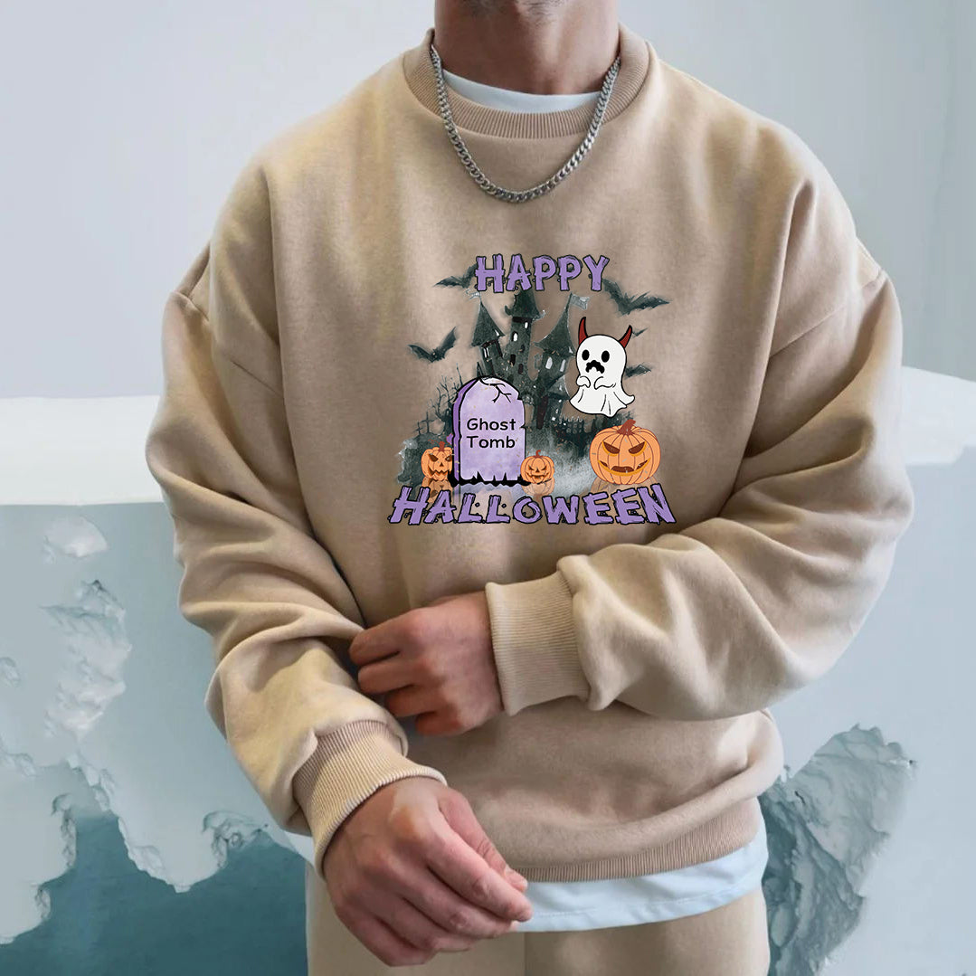 Halloween Ghost Tomb Men's Trendy Sweatshirt