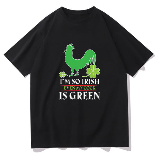 Green Chicken Four-leaf Clover Playful Print T-shirt Big & Tall