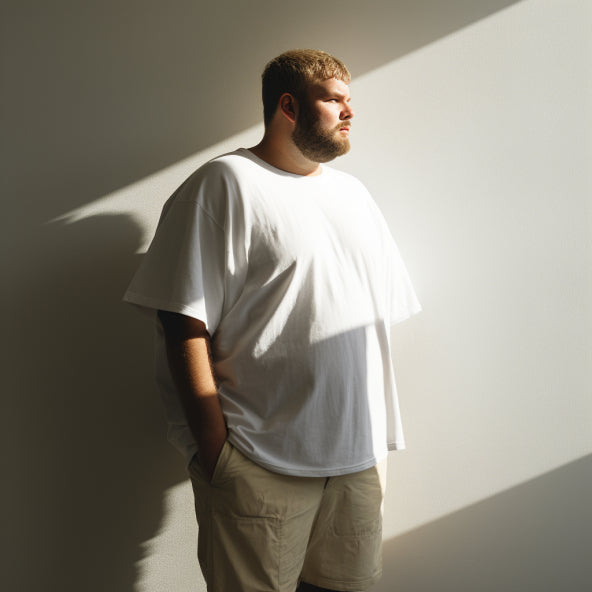 Men's Plain Oversized Cotton T-shirt - White