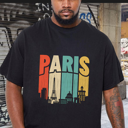Paris Citycapes Men's Short Sleeve T-shirt Big & Tall