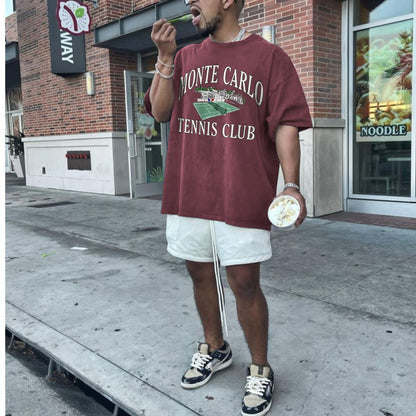 Tennis Club Print Men's Short Sleeve T-Shirt